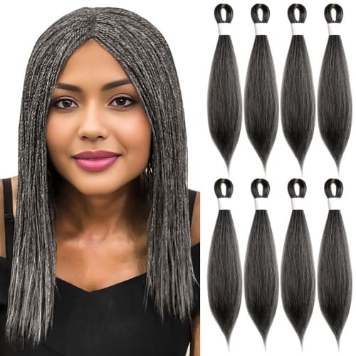 KAVSORAPI Braiding Hair 16 Inch Pre Stretched Yaki 8 Packs