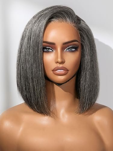 LUVME HAIR 10'' Grey Salt & Pepper Glueless Bob Wig