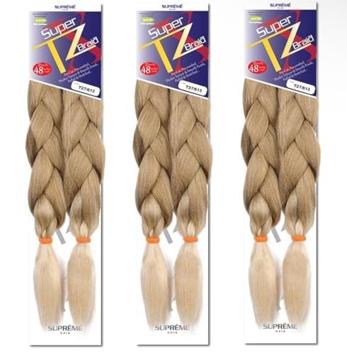 Super TZ Braid Hair Extensions, 48 Inch 6 Pre-Stretched...