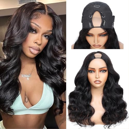 jcoolo V Part Wig Human Hair Body Wave 200% Density