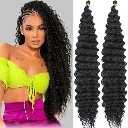 Long Deep Wave Braiding Hair Ocean Wave Synthetic Crochet...