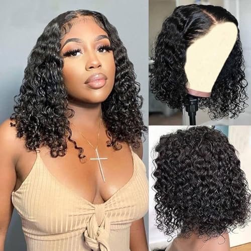 virginess Wear and Go Glueless Wigs Human Hair Curly Bob