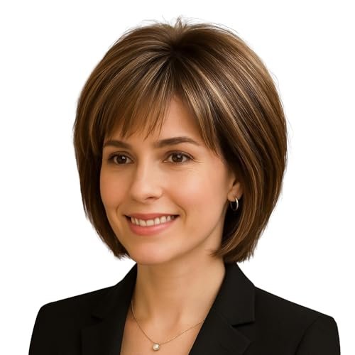 Bnwuam Short Human Hair Wig for Women, Natural Daily Wear
