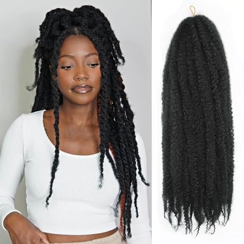 Vustbeauty Marley Twist Braiding Hair 24 Inch 8 Packs 1B