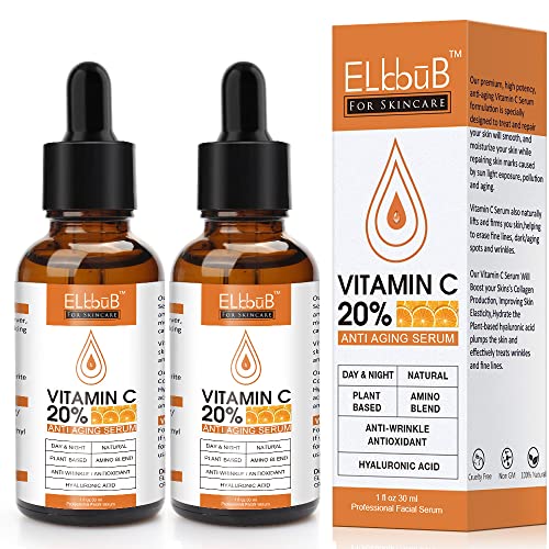 Premium 20% 𝐯𝐢𝐭𝐚𝐦𝐢𝐧 𝐜 𝐬𝐞𝐫𝐮𝐦 - (2PACK) with Hyaluronic Acid.