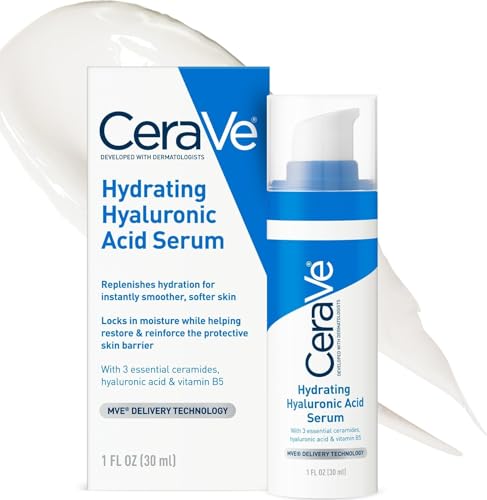 CeraVe Hyaluronic Acid Serum for Face, Hydrating Dry Skin.