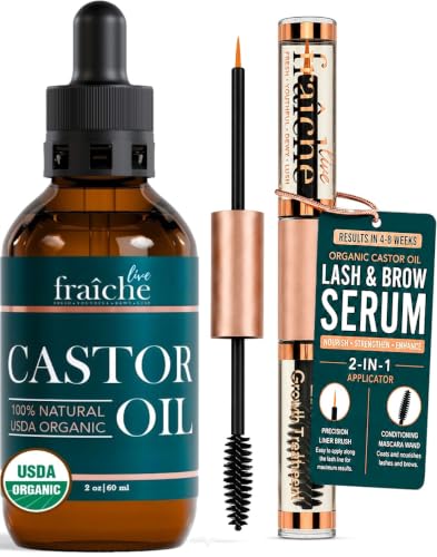 Organic Castor Oil Eyelash Growth Serum, Eyebrow enhancer.