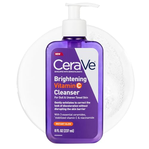 CeraVe Brightening Vitamin C Facial Cleanser, Niacinamide...