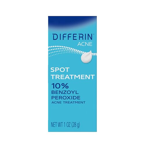 Differin Acne Spot Treatment, Max Strength, 10% Benzoyl...