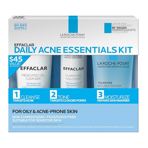 La Roche-Posay Effaclar Daily Acne Kit with Cleanser.