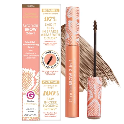 Grande Cosmetics GrandeBROW 2-in-1 Tinted Brow Gel & Serum,...