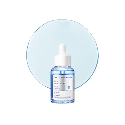 WELLAGE Real Hyaluronic Blue Ampoule 100, Korean Skincare...