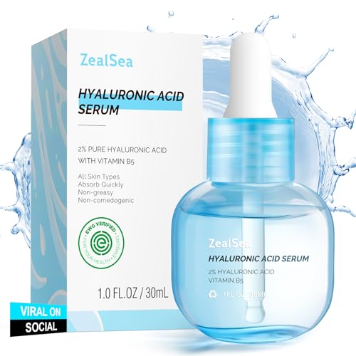 ZealSea EWG Hyaluronic Acid Face Serum, Daily Hydrating...
