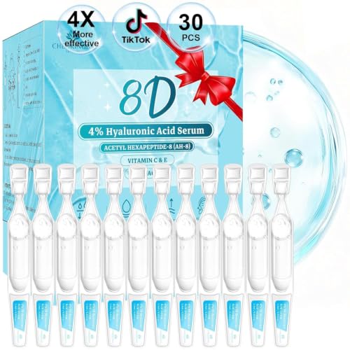 4% Hyaluronic Acid Serum for Face, 8D Ultra Hydrating...