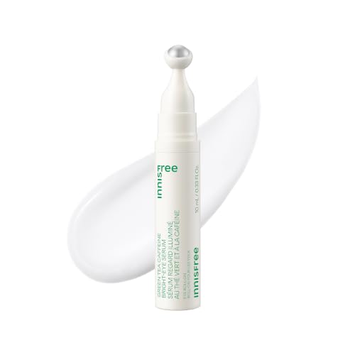 innisfree Green Tea Caffeine Depuffing Eye Serum roller