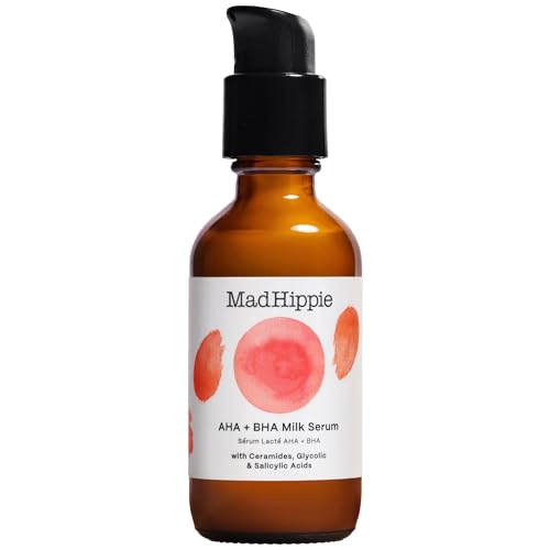 Mad Hippie AHA + BHA Milk Serum gentle exfoliating face.