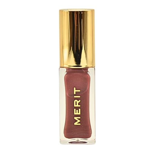 Merit Shade Slick Hydrating Tinted Lip Oil Twin Set Mauve.