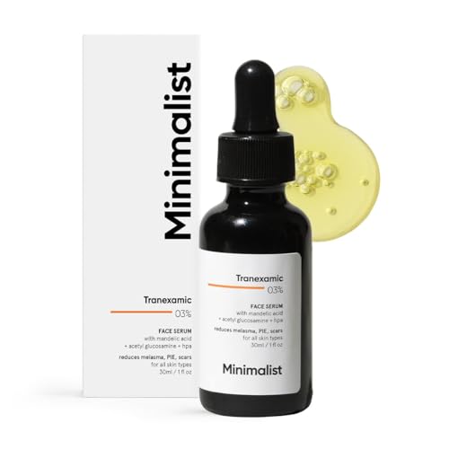 Minimalist Tranexamic Acid Serum + HPA to reduce dark spots.