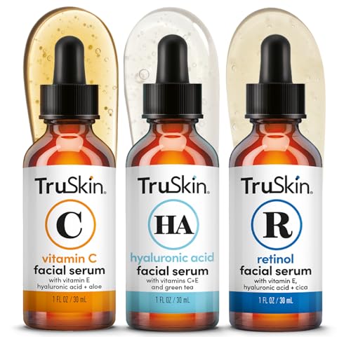 TruSkin Serum Trio with Vitamin C, Retinol, Hyaluronic Acid.