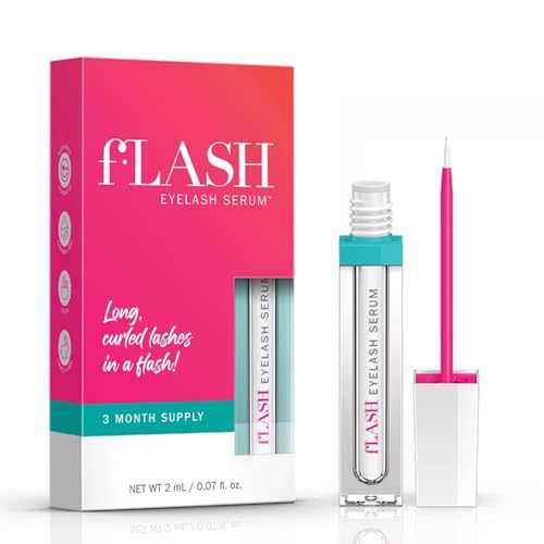 fLASH Eyelash Serum for Longer-Looking Natural Lashes:...