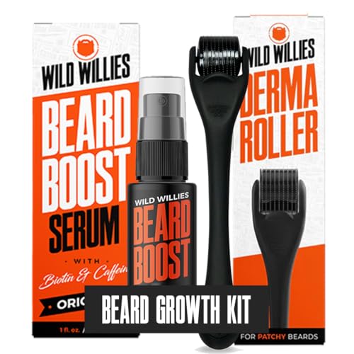 Wild Willies Beard Growth Kit - Derma Roller & Serum